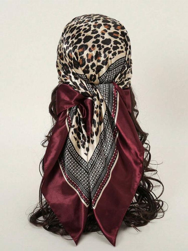 

Spring And Summer Design Leopard 90Cm Women Scarf Sunscreen Foulard Shawl Hijab Female Hair Hijab Wraps Neckerchief Bandanda