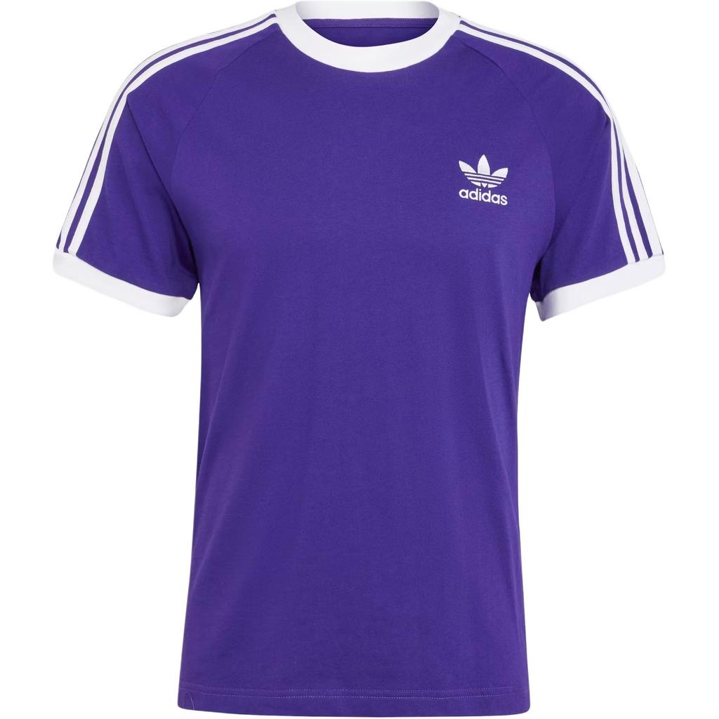 Adidas Originals Adicolor Classics 3-Stripes Logo Striped Slim Fit Short Sleeve T-Shirt Men Tops Academy-Purple IZ2369