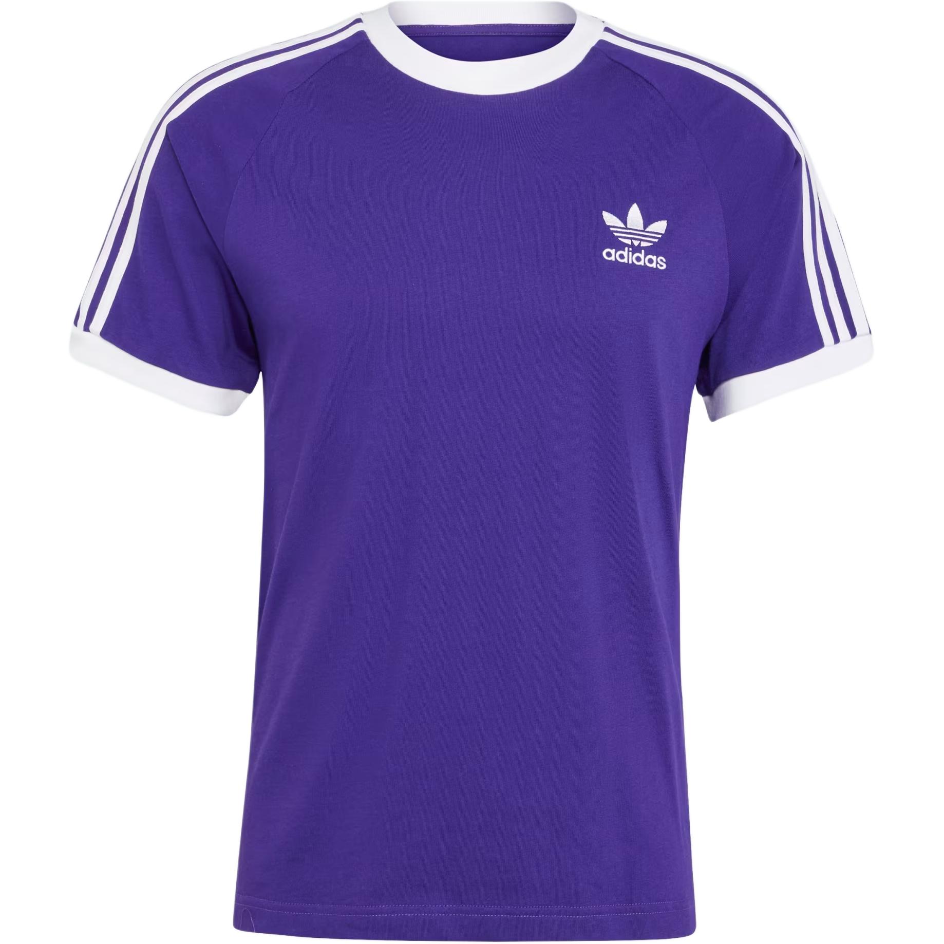 

Adidas Originals Adicolor Classics 3-Stripes Logo Striped Slim Fit Short Sleeve T-Shirt Men Tops Academy-Purple IZ2369 S