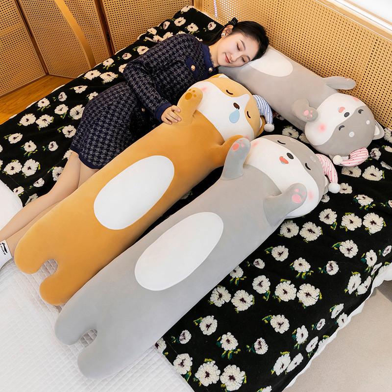 Sleeping Shiba Cap Inu Dog Plush Toy Stuffed Pillow Animal Doll Bedroom Decor