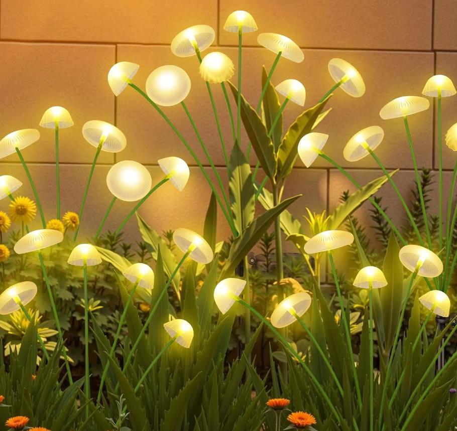 6-heads Solar LED Jellyfish Sway Lights Garden Decor Waterproof Outdoor Solar Pathway Light for Patio Balcony Yard Flowerbed