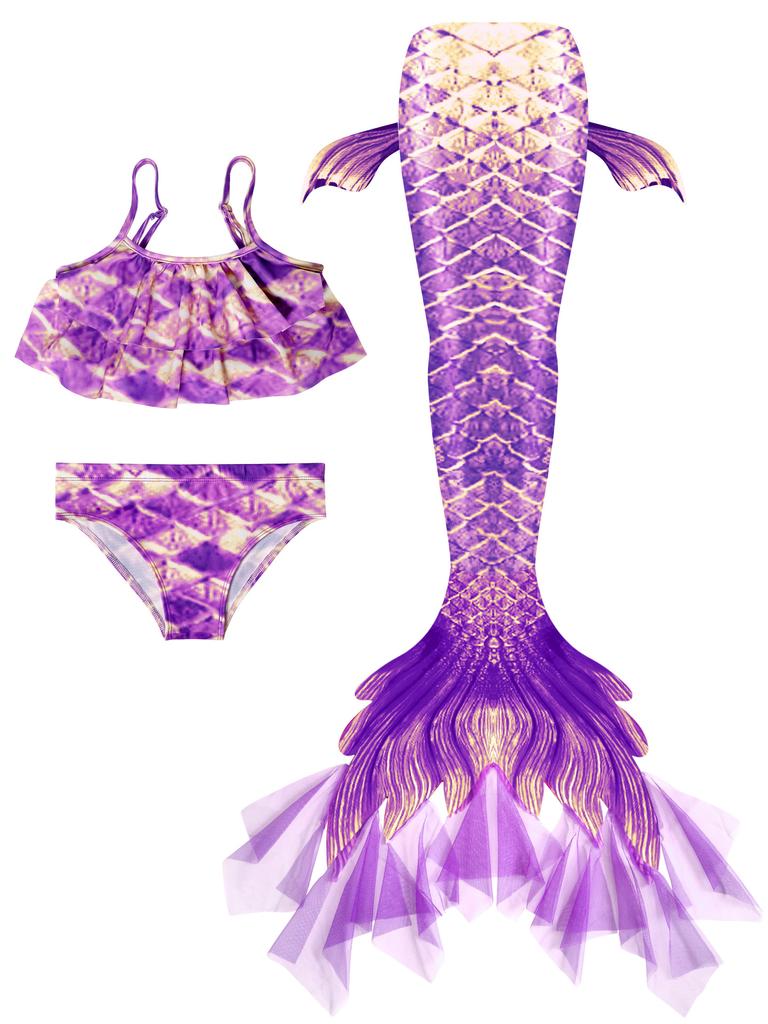 Girls Mermaid Swimsuit Children's Mermaid Tail Mermaid Swimsuit Set Bikini Set 2025 New