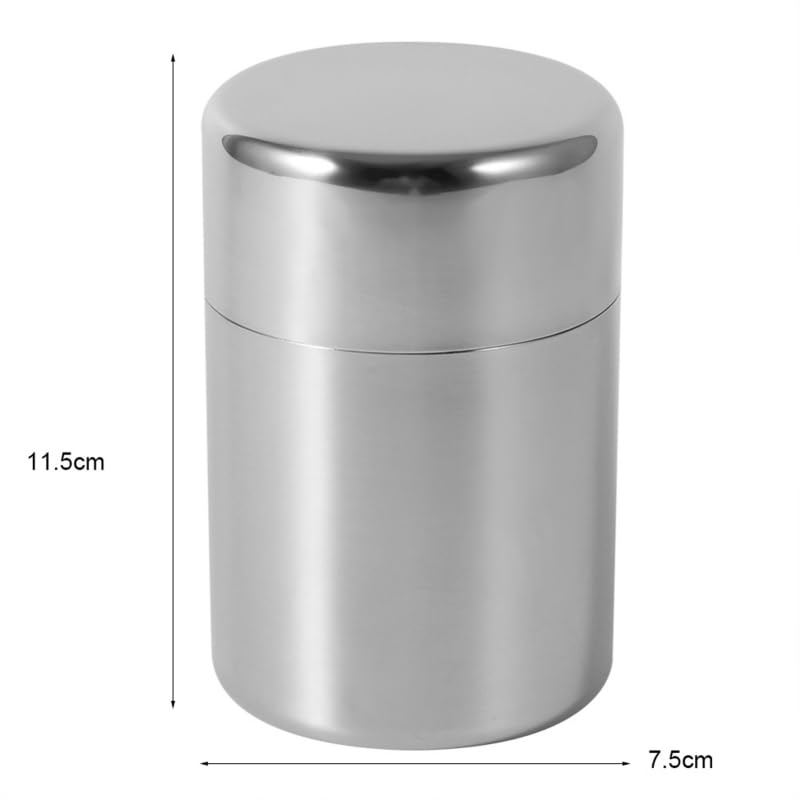 Ongwan Tea Leaf Container, Food Container, Coffee Sugar Storage Can, Airtight, Moisture-proof, Large Capacity Stainless Steel Tea Can, Coffee Powder,