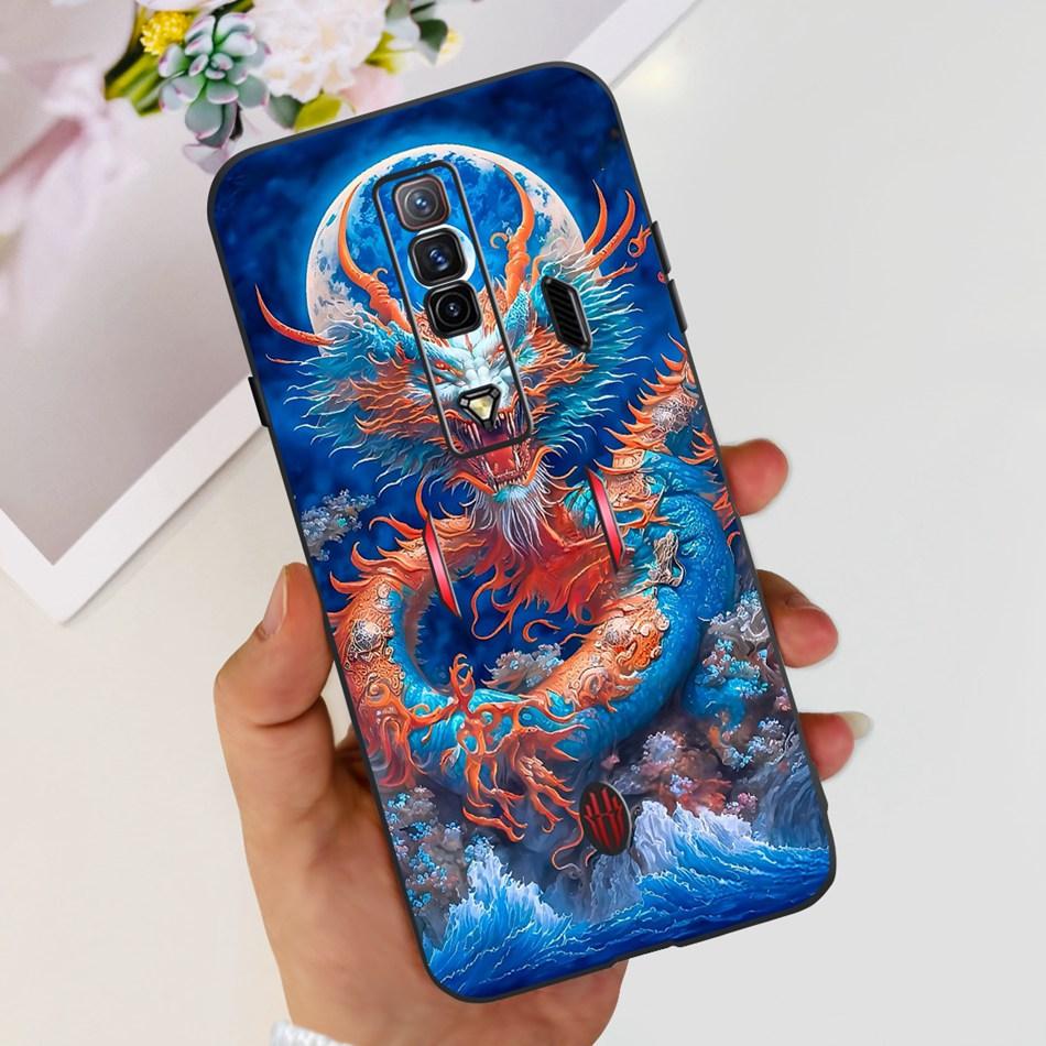 For ZTE Nubia Red Magic 7 7S Pro Case Zte nubia REDMAGIC 7S 7Pro Fashion Cool Pattern Black Silicon Soft Phone Cases