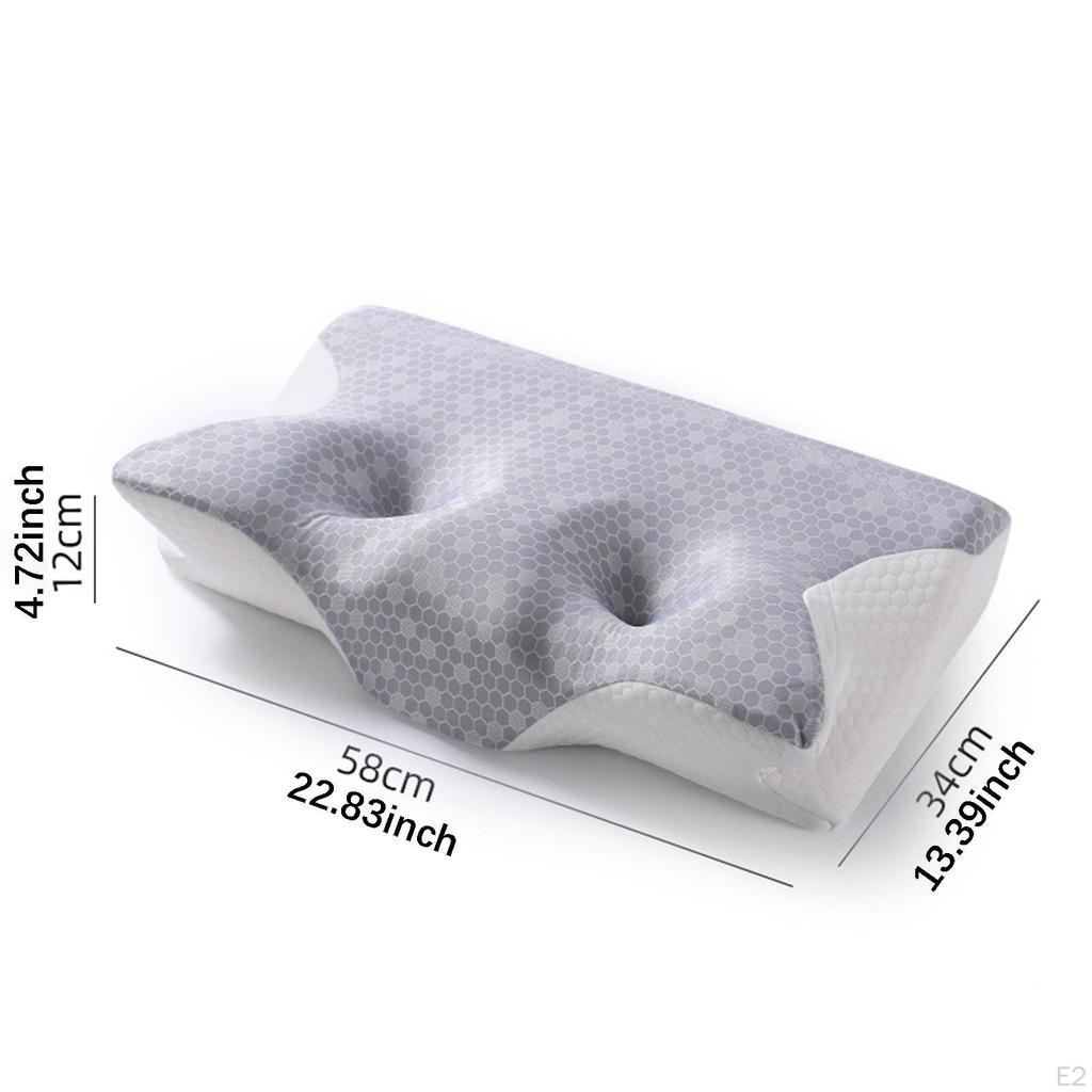 Piercing Pillow Ergonomic Soft Cervical for Couch Traveling Apartment gray and white
