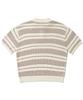 AECA Stripe Structure Collar Neck Half Knit-White/Brown