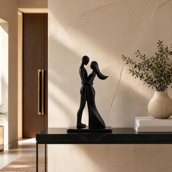 Couple Figurine, 3D Printed Hugging Couple Statue, Modern Romantic Sculpture for Living Room, Bedroom, Office, Shelf, Table Decor
