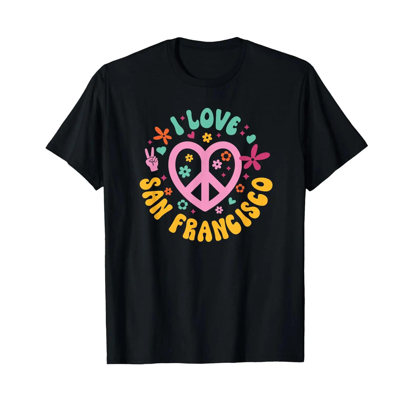 

I Love San Francisco T Shirt black vintage Washed Soft Comfortable fashion Top For Everyday Wear Slightly Stylish Versatile S разноцветный