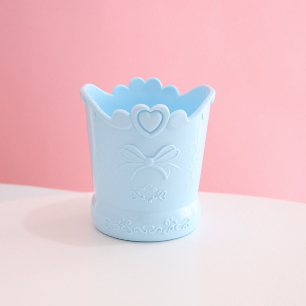 Candy Color Cute Bow Pencil Holder Heart Stationery Container Kawaii Carved Pen Case  Student