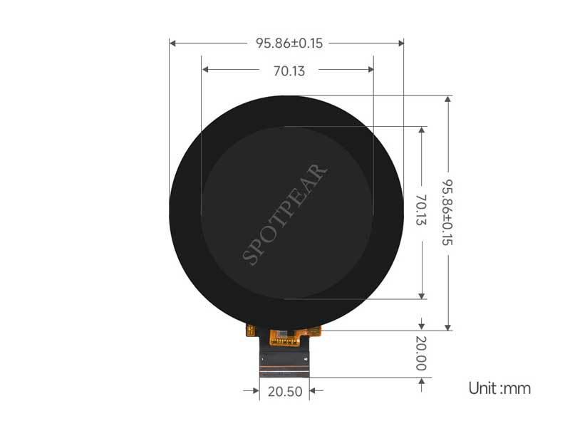 ESP32-S3 2.8" Round RGB LCD 480x480 Capacitive Touch Display