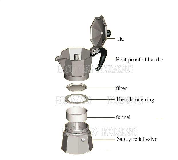 Stovetop Coffee Maker, Italian Espresso, Expresso Percolator, Cafe Coffee Pot, 1, 2, 3, 6, 9, 12, 14Cup