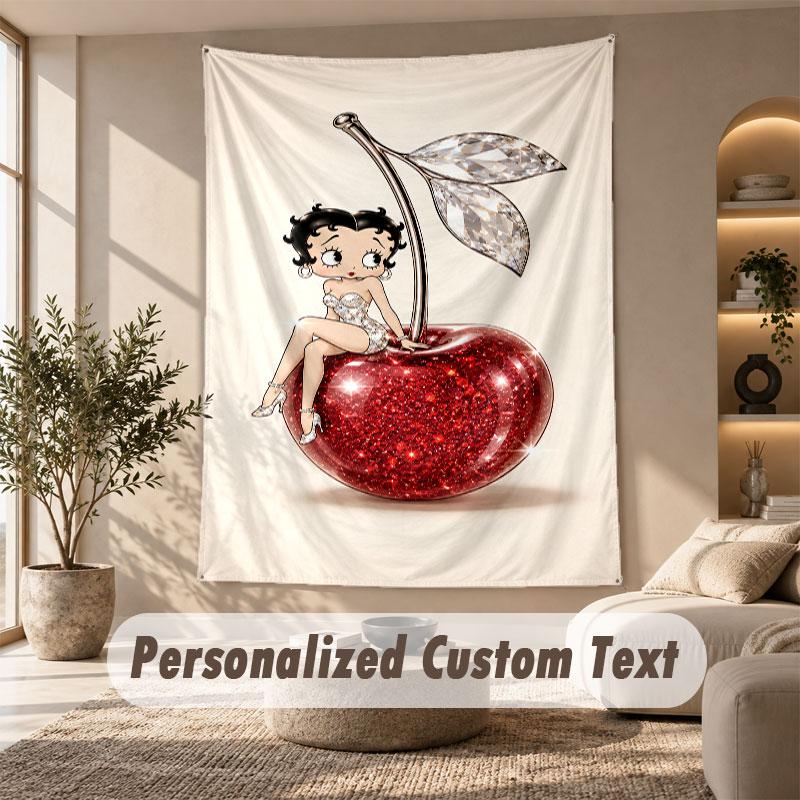 Duvara Asılan Duvar Halısı Sanat Kumaşı Yatak Odası Oda Arka Plan DekorasyonuBetty Boop