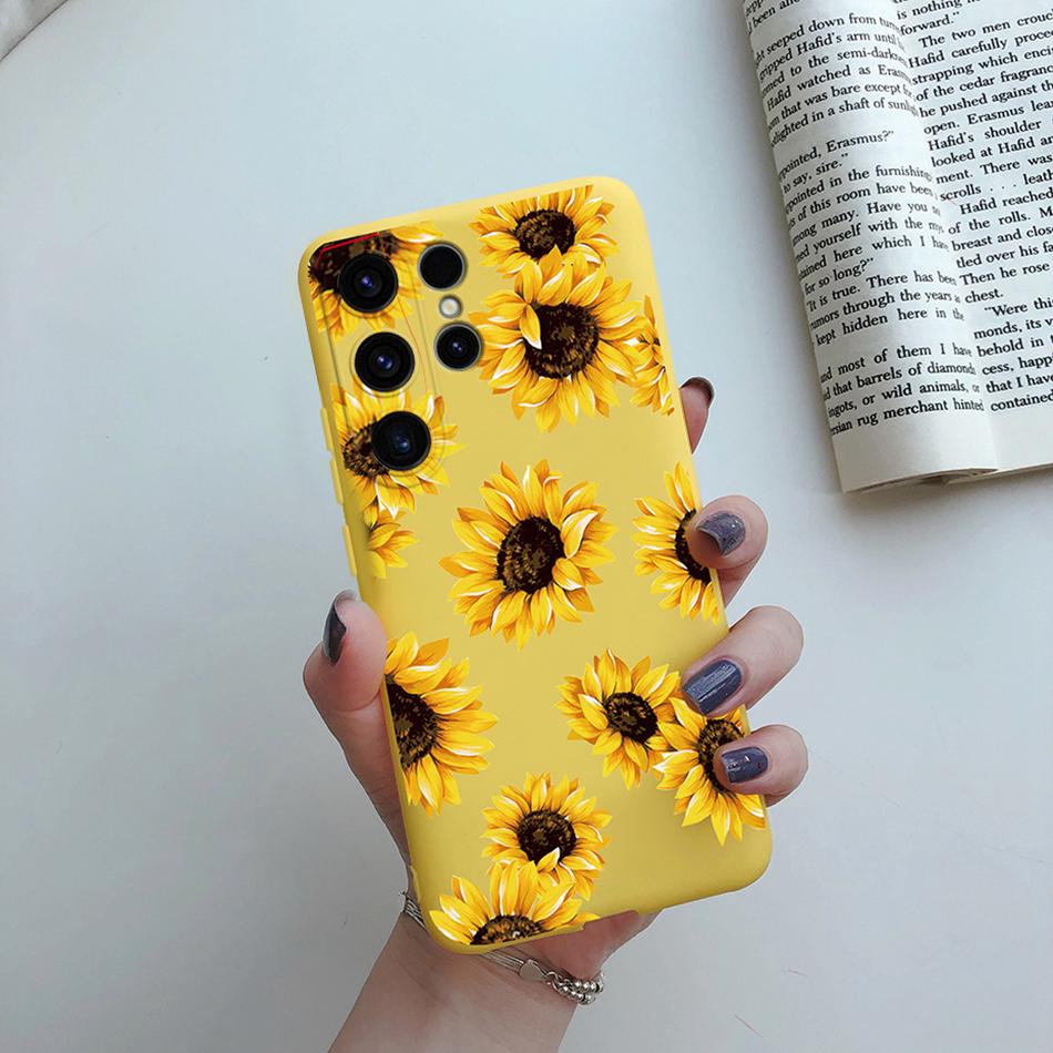 For Samsung Galaxy S24 Ultra Case S24 Plus Sunflower Girl Painted Soft Silicone Phone Case For Samsung S24 Ultra S 24 S24+ Shell
