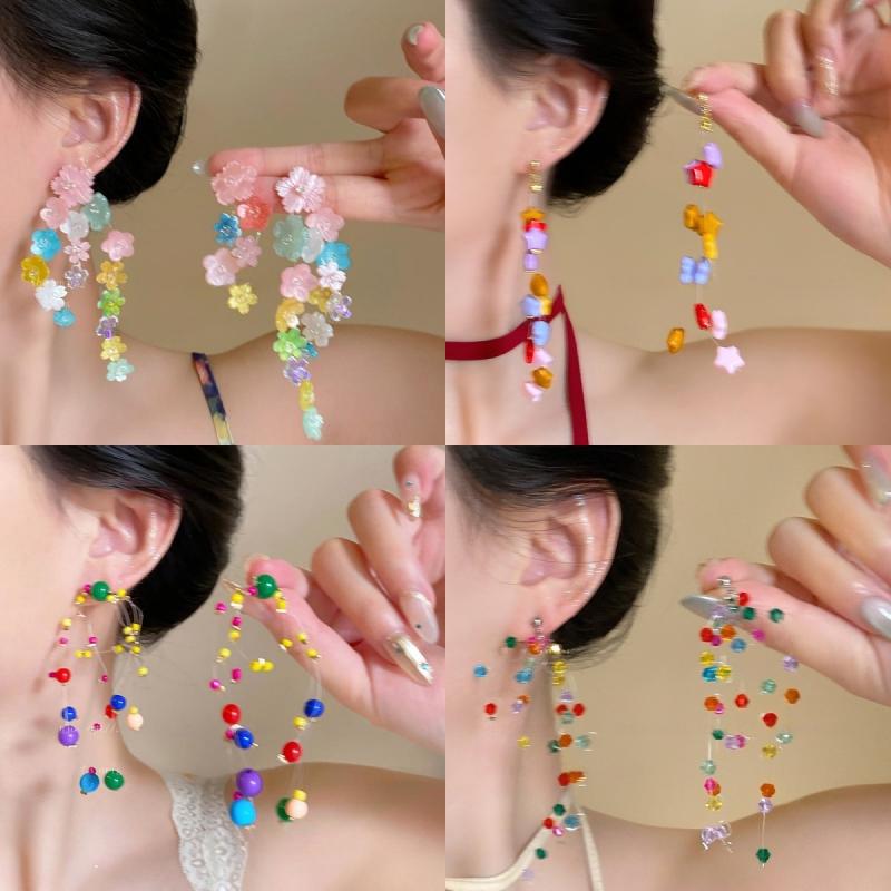 Summer Colorful Unique Dopamine Design Drop Dangle Earrings For Women Fashion Jewelry Accessories