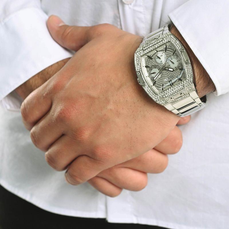 Guess GW0094G1 Phoenix Herrenuhr aus Edelstahl mit Kristallbesatz