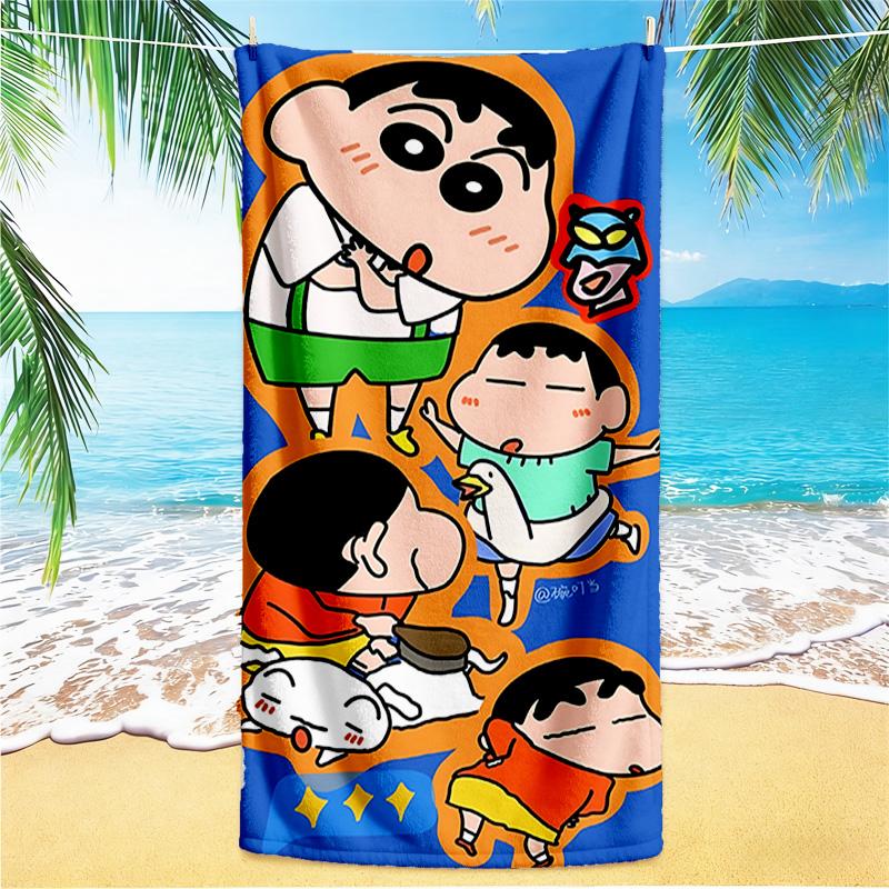 1pc Crayon Shinchan Adventure beach towel,quick drying absorbent beach towel,outdoor sports swimming beach towel,Soft and comfortable Y72850