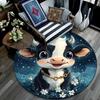 Cute Cow Round Area Rug,Carpet Rug for Living Room Bedroom Sofa Playroom Decor,Non-slip Floor Mat