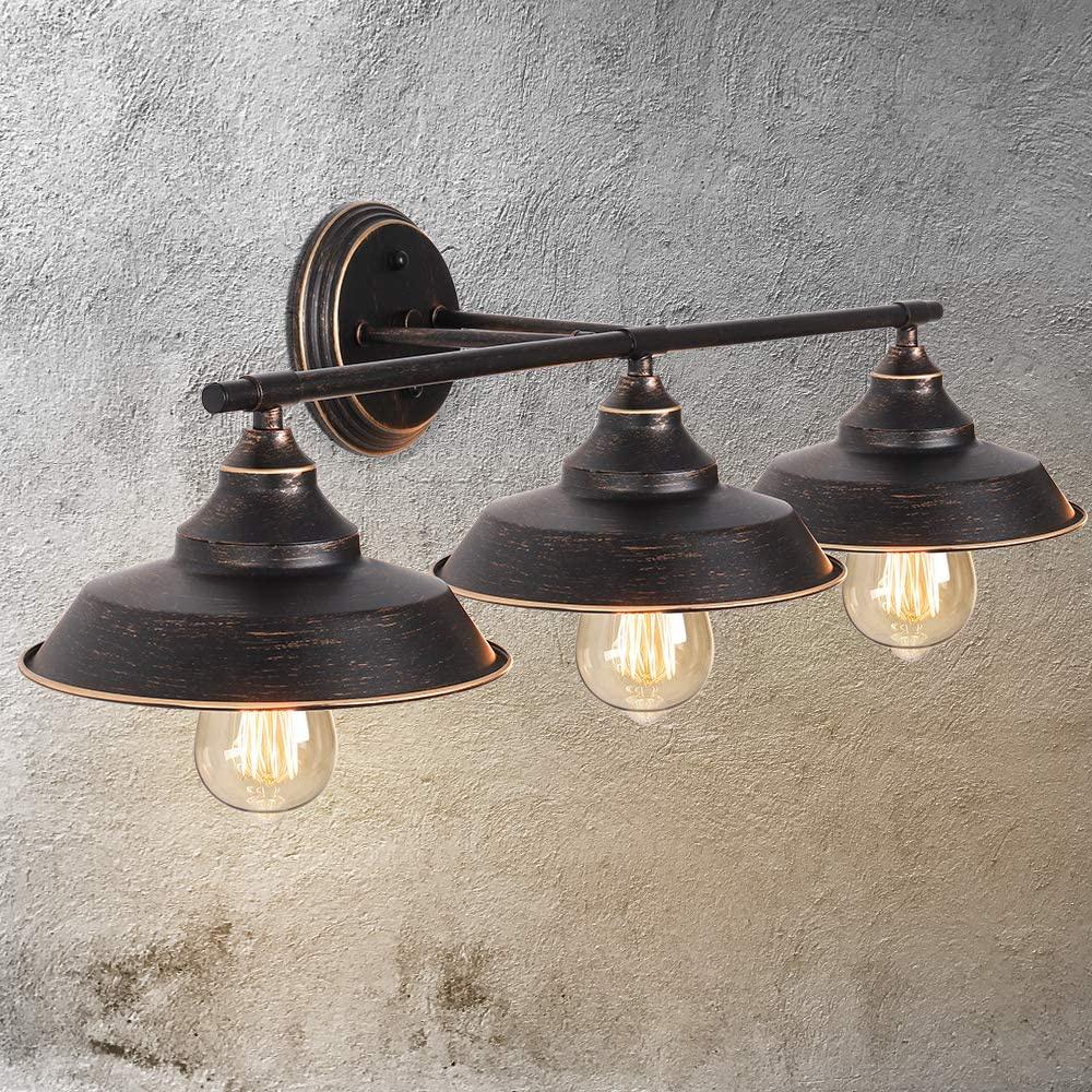 3 Light Vintage Bedside Antique Wall Mount Light Wall Sconce Fixture Bathroom Vanity Light Industrial Indoor Wall Lamp