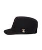 Bajal Va Square Studded Wool Bellboy Cap Black