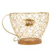 Coffee Pod Holder   Metal Coffee Capsule Storage Basket with Wood Base for Kitchen Countertop