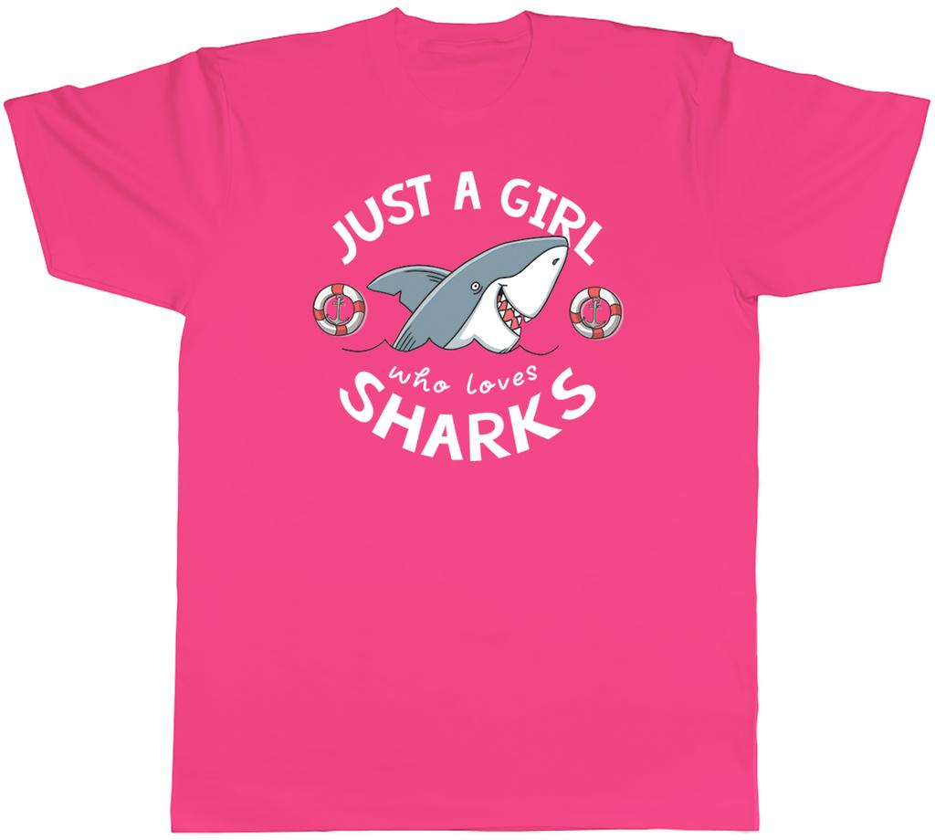 Girl Who Loves Sharks Unisexs TShirt Sea Fish Ocean Tee Gift