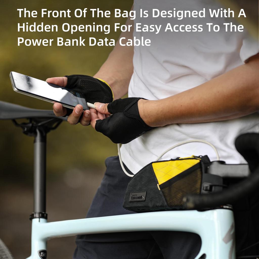 Rhinowalk Bike Top Tube Bike Frame Waterproof Bicycle Professional Cycling Accessory for Mountain and Road Bikes Bag, Bag, 1.2L Bag, (Size Small)