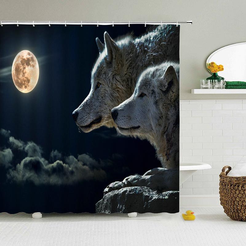 Earth Universe Starry Sky Shower Curtain Bathroom Decoration Waterproof Polyester Cloth Landscape Night Shower Curtains Set Mat