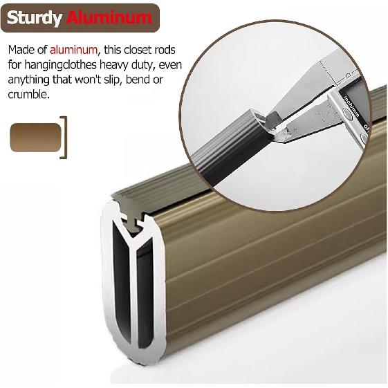 Kleiderstange, Robuste Kleiderstange, Oben montierte Kleiderstange, Robuste Kleiderstange Deckenmontage, 35 55 75 95 125 145 155 cm Lang für Garderobe Dusche