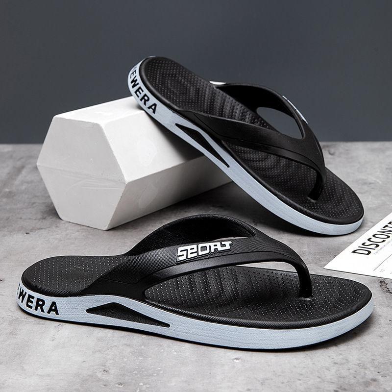 Trendy flip-flops men's new fashion non-slip outdoor wear slippers deodorant wear-resistant durable sandals medium green men's drag