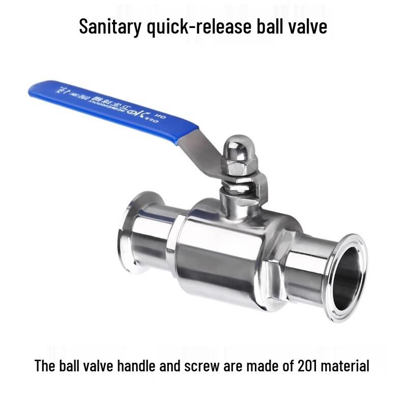 Lang Sai Ze Bo 304 SS Sanitary Quick-Release Straight Ball Valve Clamp