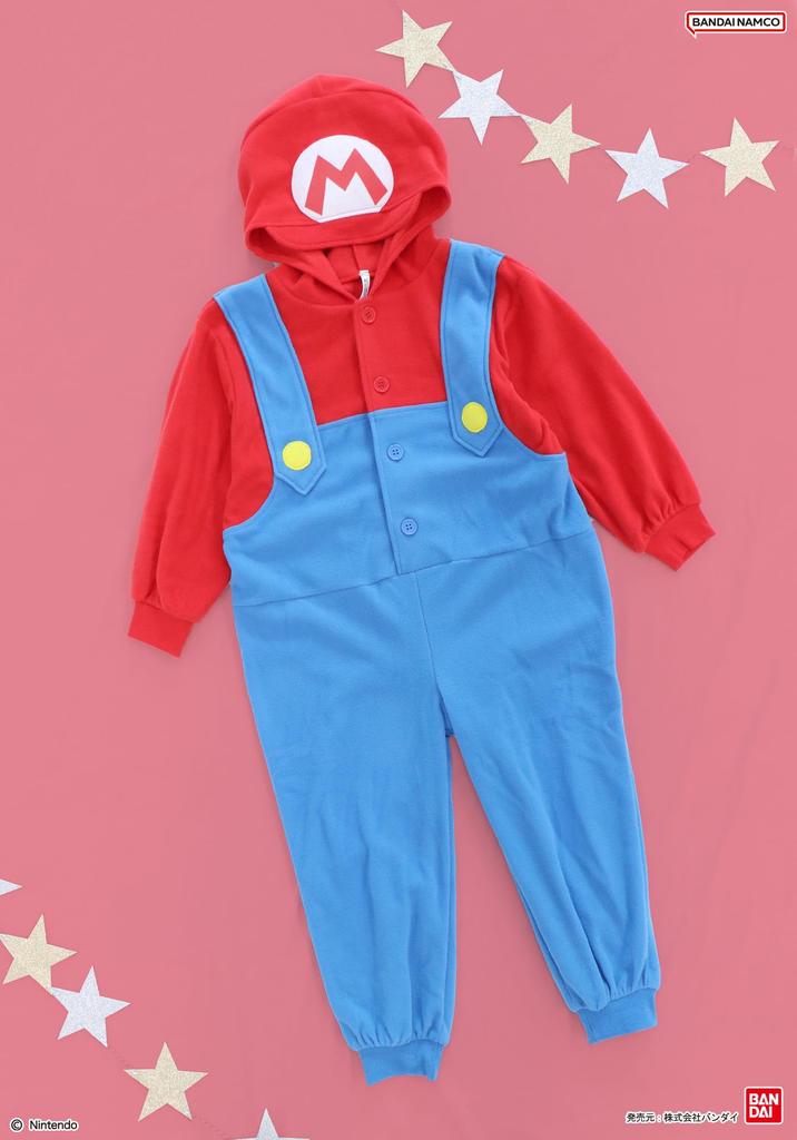 Kaitak Family Super Mario Kids' Pajamas, Long Sleeve Microfleece, Red, 110cm, 130cm, 150cm (130cm, Red)
