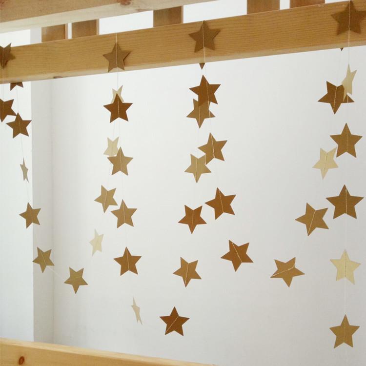 

4 м Перламутровая Звездная Картонная Гирлянда Украшение для Свадеб и Вечеринок 2m Yellow & Orange Stars Garland - Large