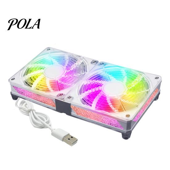 Desktop Cooling Fan USB Computer Mini Single/Dual 1800RPM Mute Heat Dissipation Small Space CPU Cooler Accessories for Android TV Box Router SingleFan