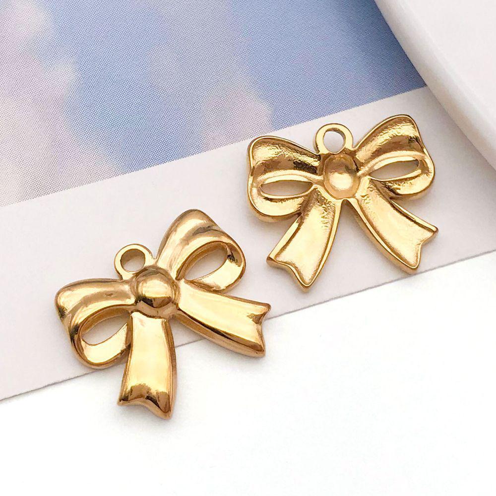Stainless Steel Bow Pendant Charm for DIY Jewelry Bracelet/Necklace