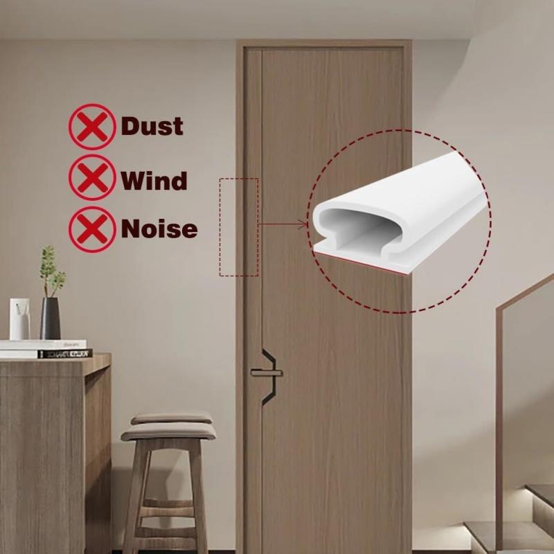 6M Self Adhesive Silicone Weather Stripping Soundproof Door Seal For Draft Proof Windows And Doors