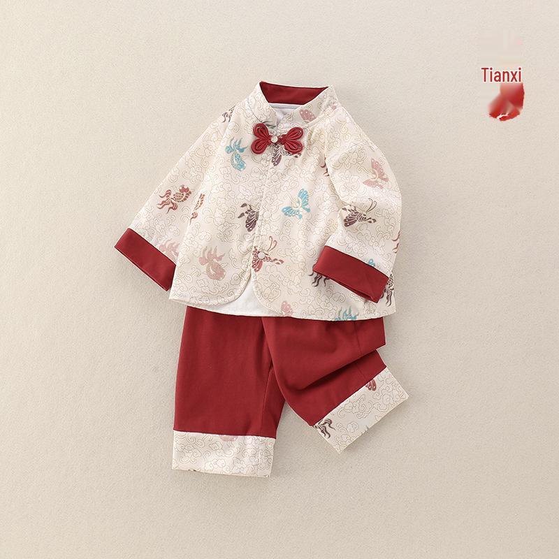 New Chinese Style Infant & Toddler Hanfu Set for Grasping Ceremony & Birthday