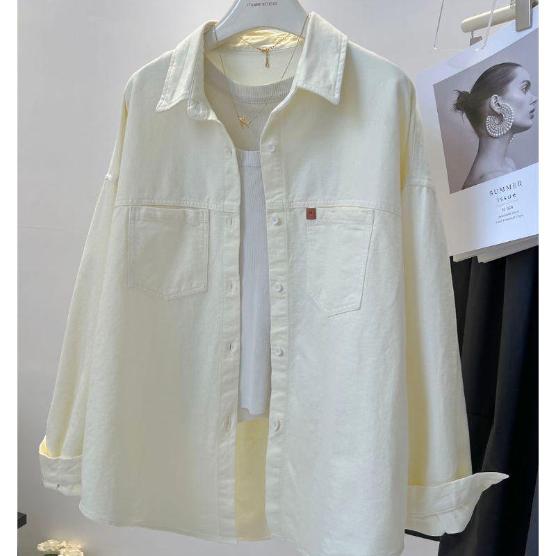 Petit Haut à Manches Longues Ample Style Coréen pour Femmes - Amincissant, Polyvalent, Collection Automne 2025