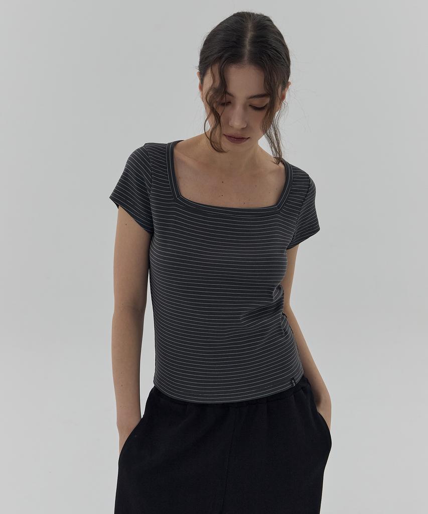 DEARSTALKER D. Basic Stripe Square-Neck T - 3 Color