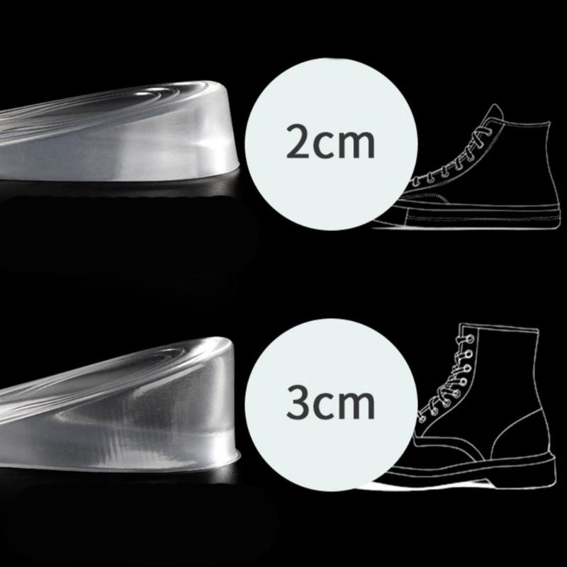 Gel Heel Spurs Insoles for Flat Feet and High Arch Relief Invisible Height Increase Pads Heel Cushions Inserts for Shoes