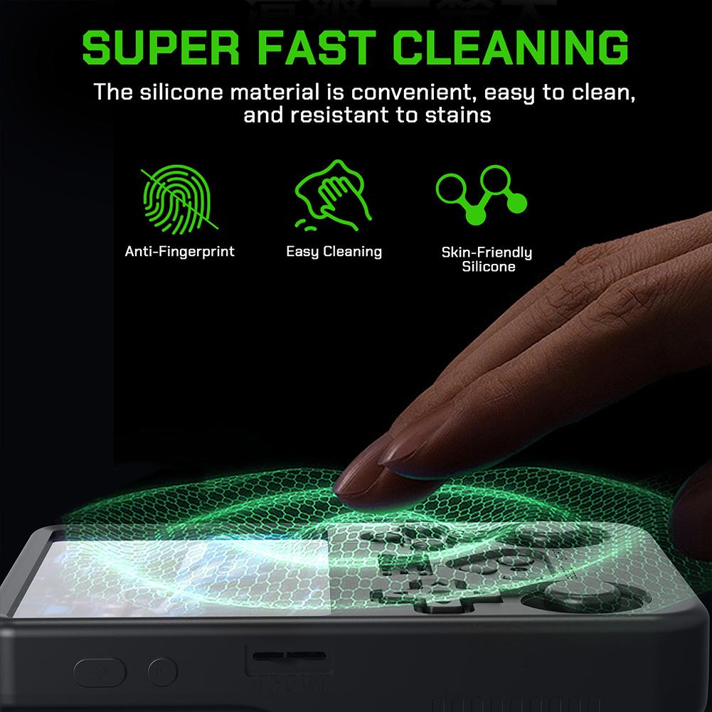 Silicone Protective Cover For ANBERNIC for R36S Handheld Game Console Anti-Scratch Soft Skin Cover Case with Lanyard