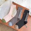 Women's Autumn and Winter Retro Checkered Piled-up Socks, Cotton Socks, Mid-calf Socks, Single-shoe Women's Socks