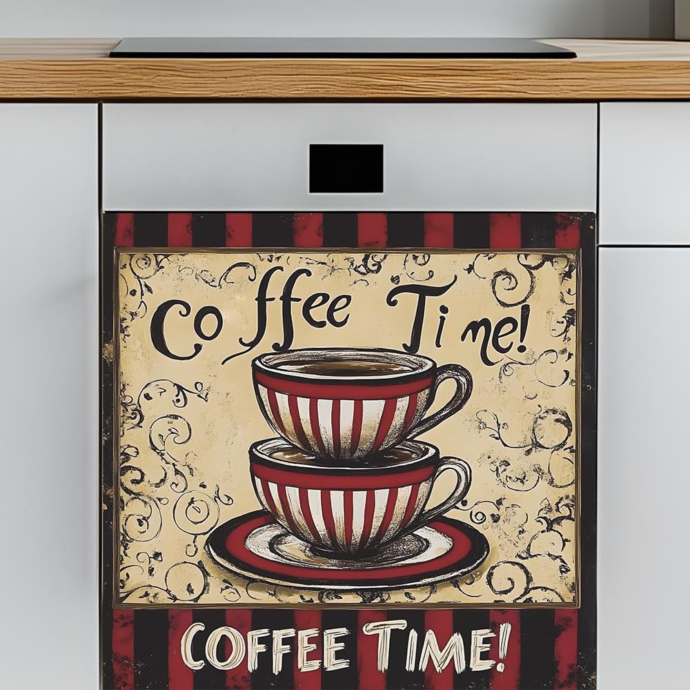 Coffee Mug Poster Cabinet Kitchen Dining Room Background Landscaping Decorative Stickers