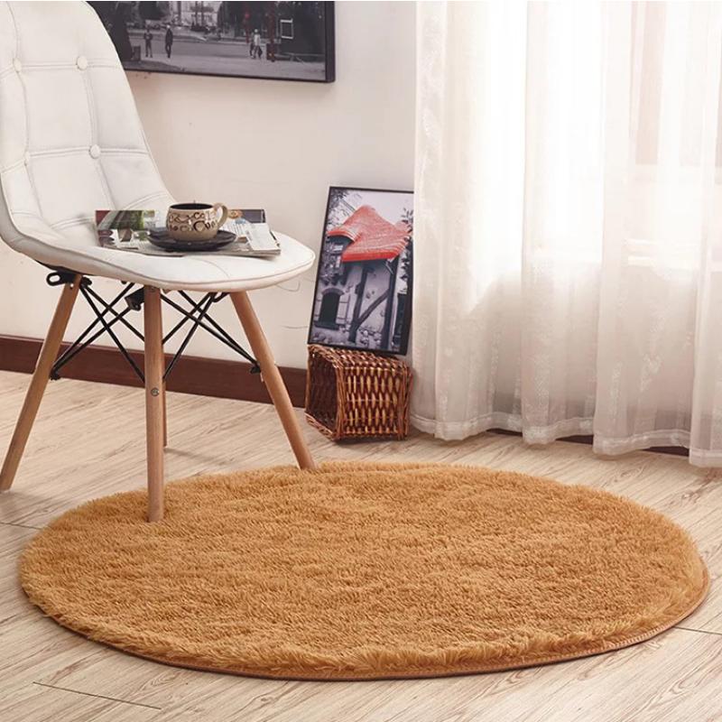 Fluffy Round Rug Carpets for Living Room Decor Faux Fur Rugs Kids Room Long Plush Rugs for Bedroom Shaggy Area Rug Modern Rugs