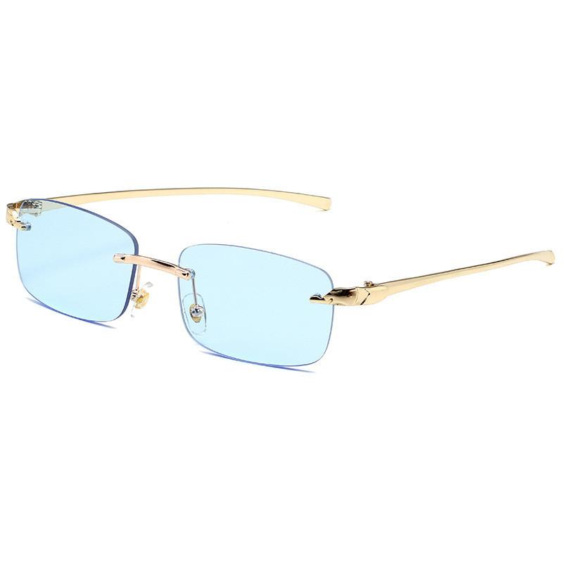 Leopard Head Frameless Sunglasses With Uv400 Protection For Fashionable Outdoor Wear