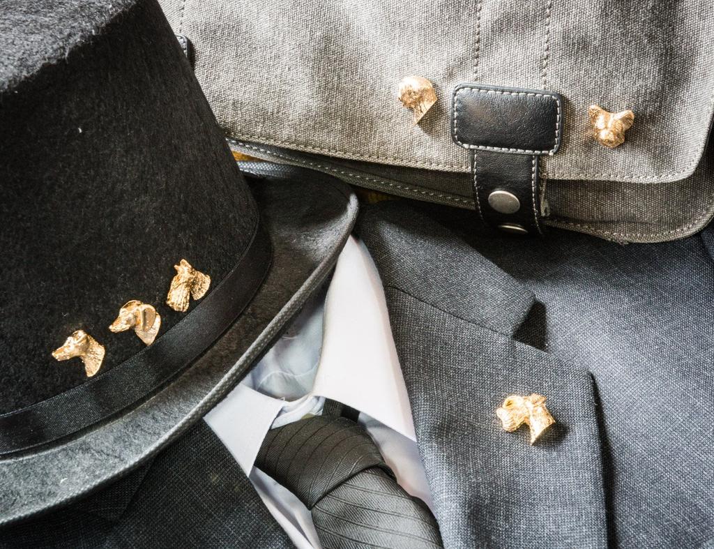 Collie Wyprodukowano w Anglii Pozłacany 22-karatowym złotem Kolekcja Pinów Artystycznych Psów (Szorstki)