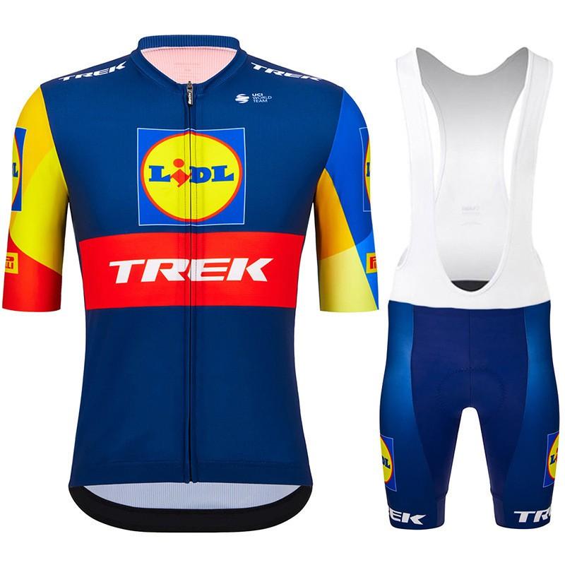 Mens Cycling Jersey Bib Shorts Set Breathable Quick-Dry Short Sleeve Bike Outfit Road Mountain Biking
