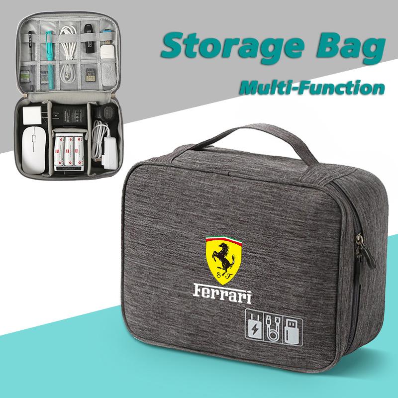 Car Multi-Function Storage Bag Travel Organizer Bag For Ferrari F430 Stradale Roma 488 Spider SF90 LaFerrari Portofino Accessory JG3