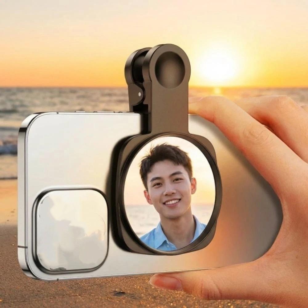 Clip-on Selfie Reflector Mirrors HD Lens Anti Peeping Mirror Travel Reflective Mirror Office Desk