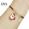 Christmas Party Favors Bracelets, Red Green String Bracelet, Adjustable Charm Bracelet Holiday Bracelets with Glow in The Dark Bead for Women