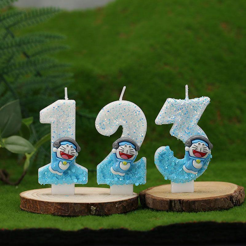 Dingdang Cat Handmade Creative Digital Handmade Candles Birthday Party Cake Decoration Candles
